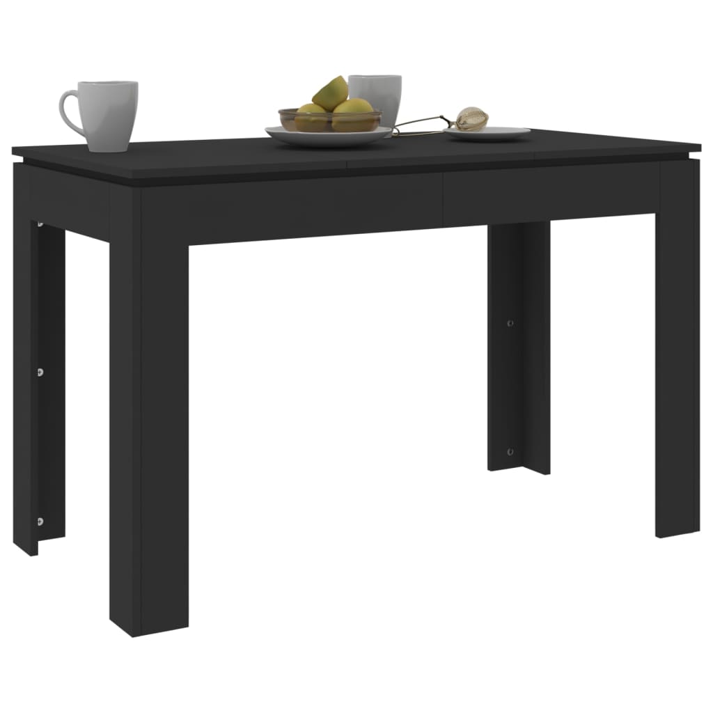 vidaXL Stół jadalniany, czarny, 120x60x76 cm, materiał drewnopochodny