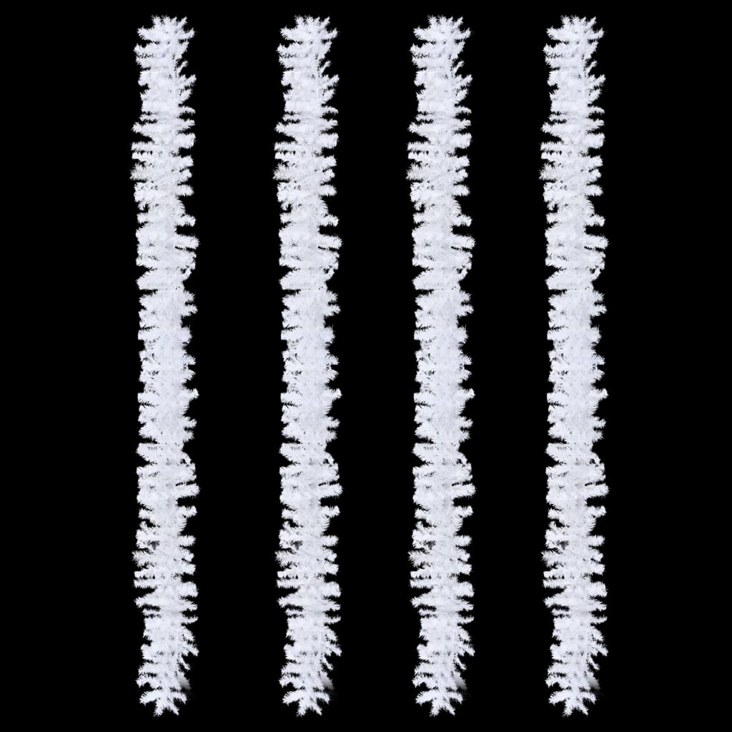 vidaXL Girlandy świąteczne, 4 szt., białe, 270 cm, PVC