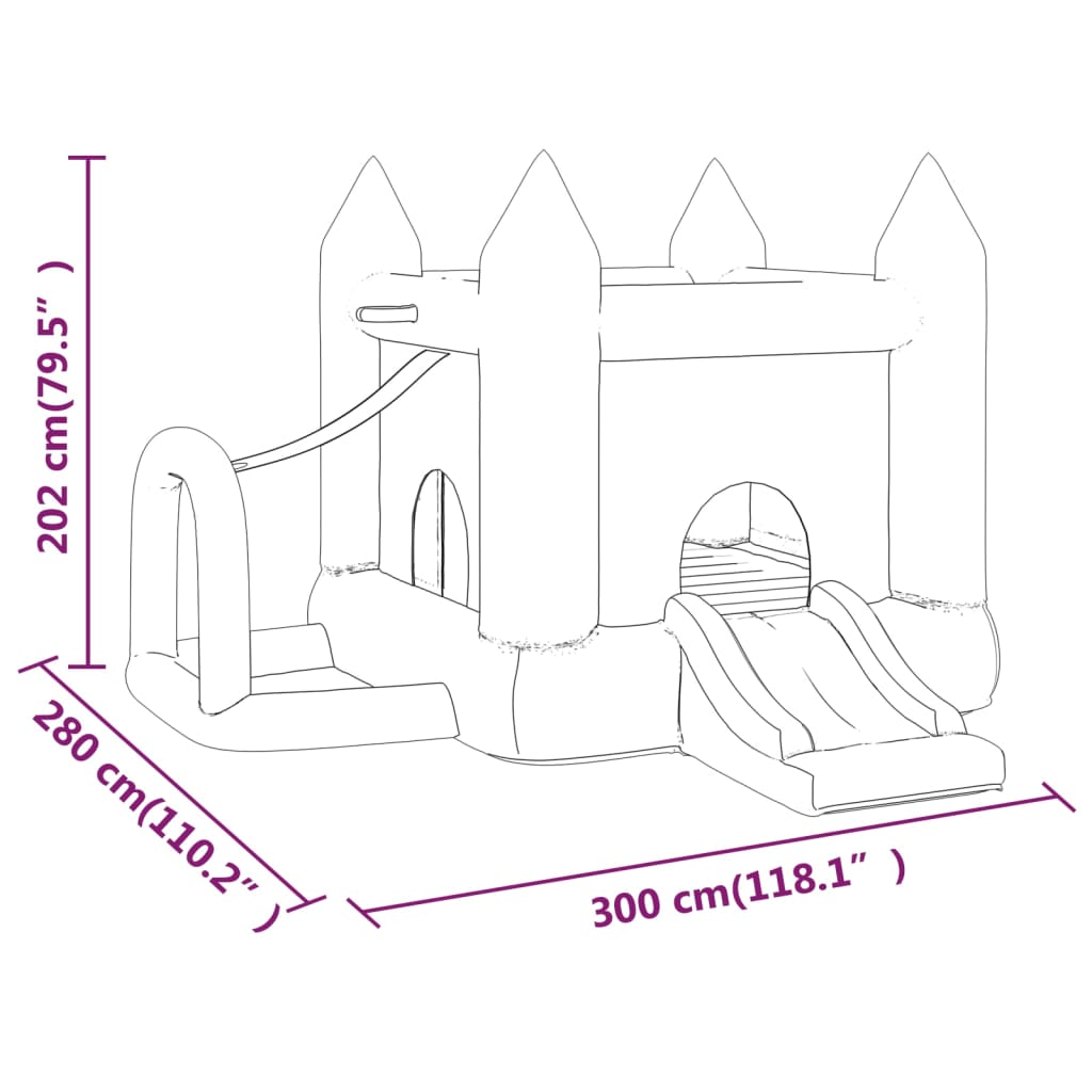 Happy Hop Nadmuchiwany zamek ze zjeżdżalnią, 300x280x202 cm, PVC