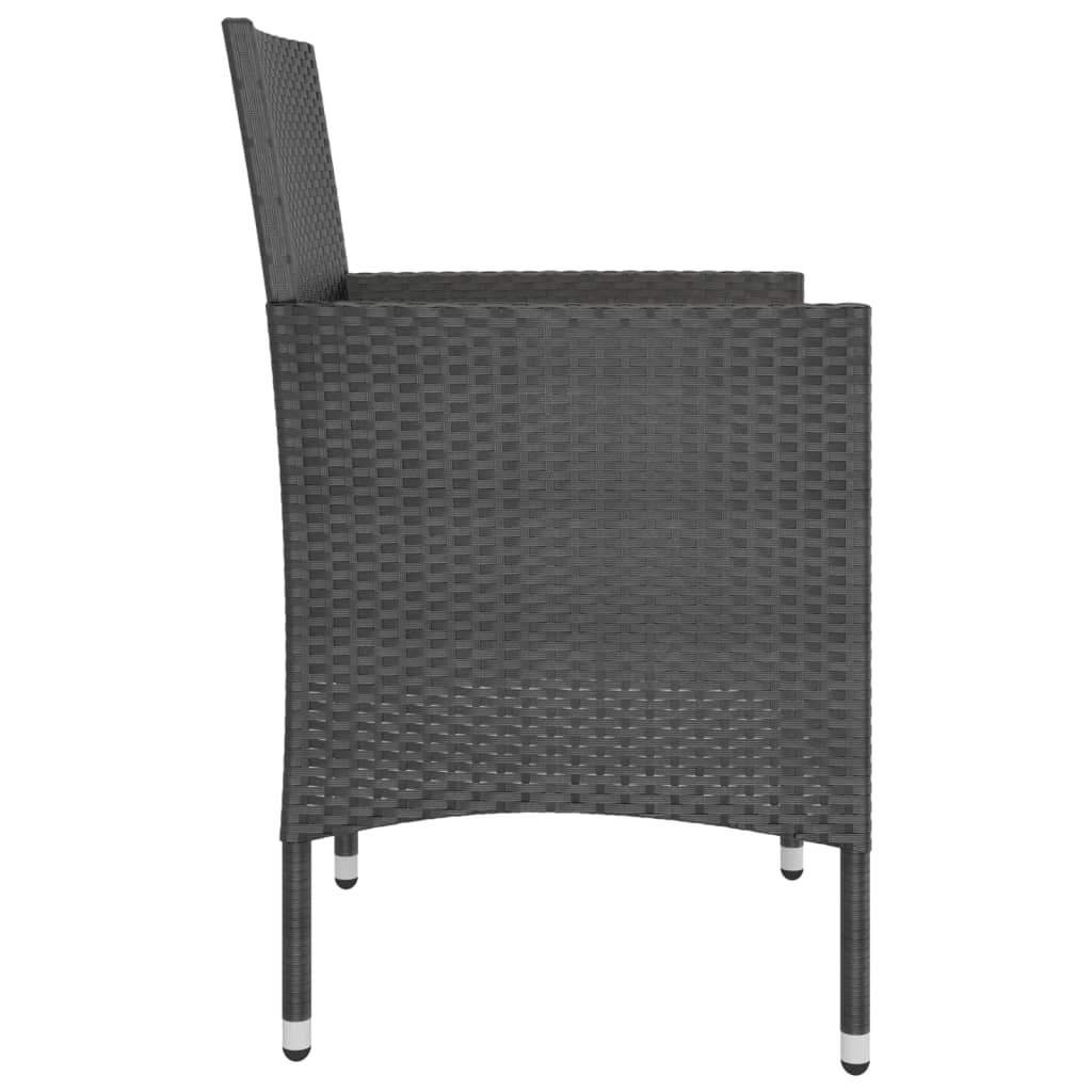 vidaXL 4-cz. zestaw krzeseł i stołków ogrodowych, rattan PE, czarny