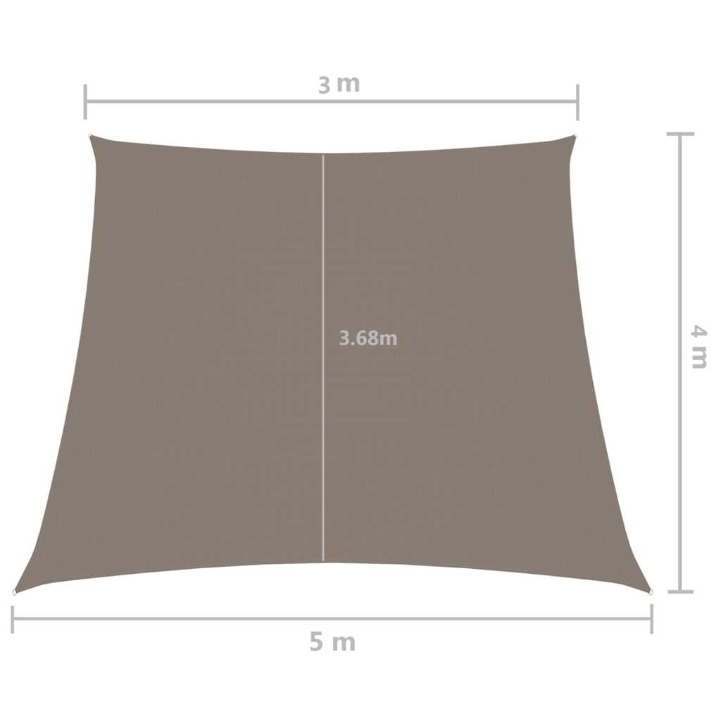 vidaXL Trapezowy żagiel ogrodowy, tkanina Oxford, 3/5x4 m, taupe