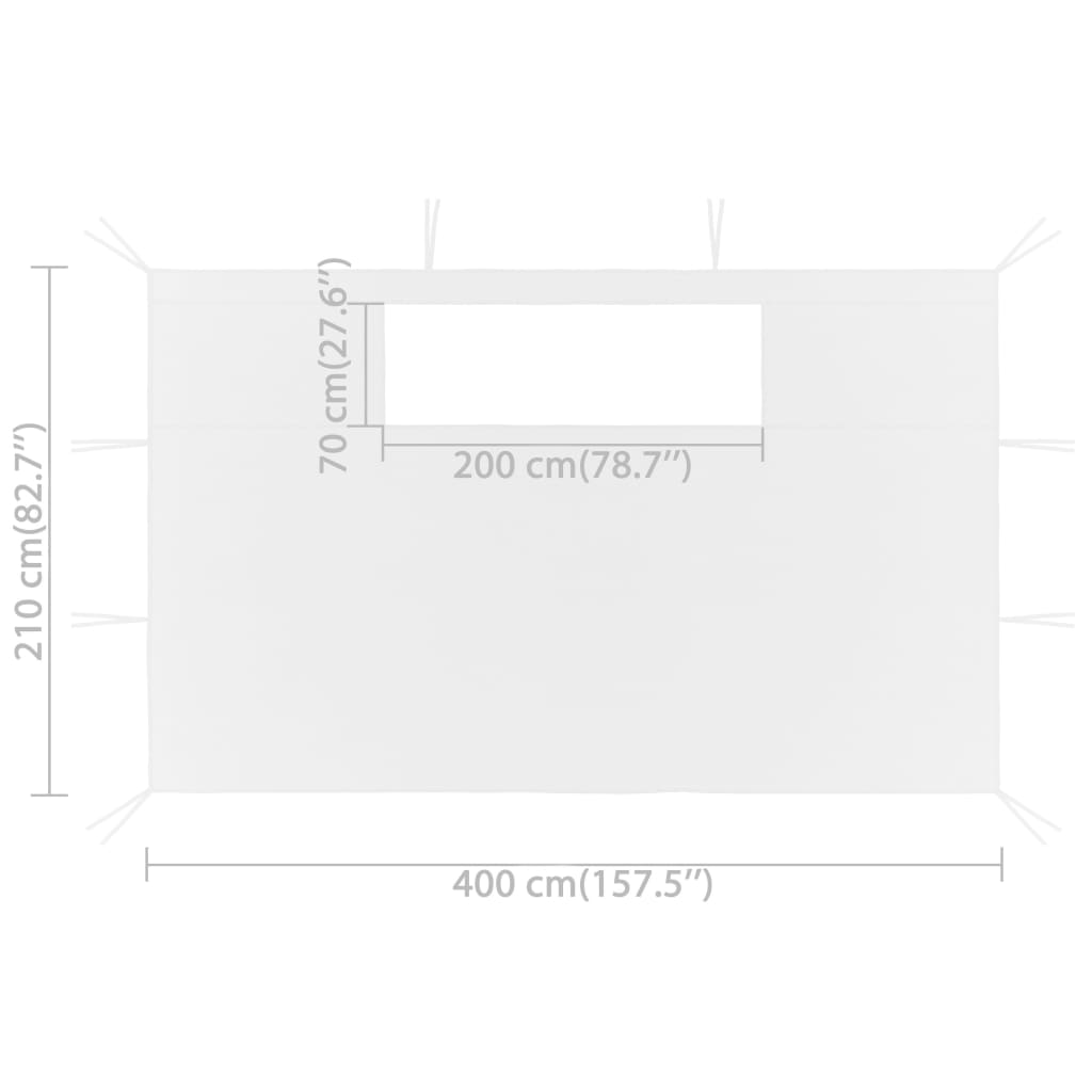 vidaXL Ścianki do altany, z oknami, 2 szt., 4x2,1 m, białe, 70 g/m²