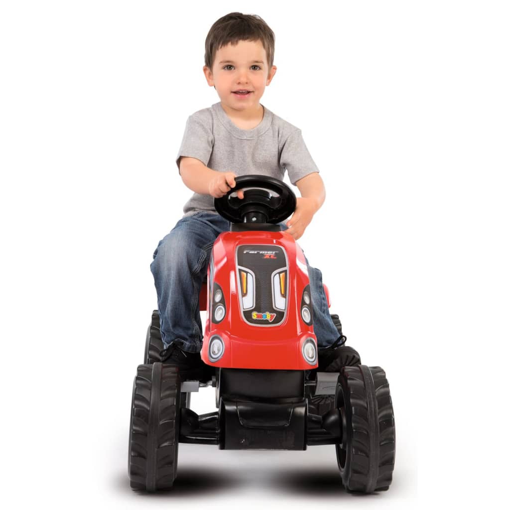 Smoby Traktor jeździk Farmer XL z przyczepą, czerwony