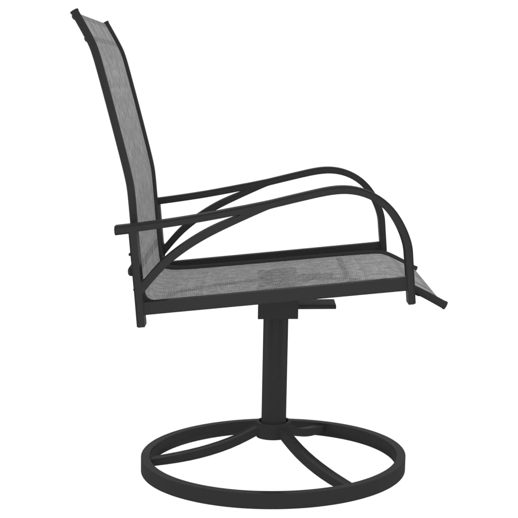 vidaXL Krzesła ogrodowe, obrotowe, 2 szt., textilene i stal, szare