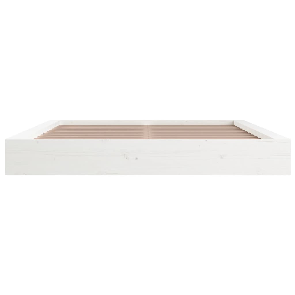 vidaXL Rama łóżka, biała, 160x200 cm, lite drewno