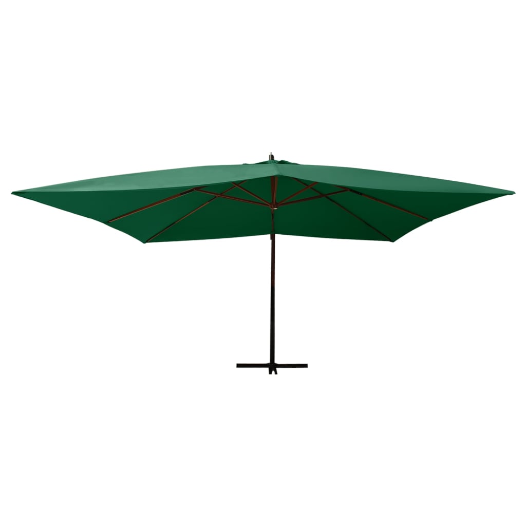 vidaXL Wiszący parasol z drewnianym słupkiem, 400x300 cm, zielony
