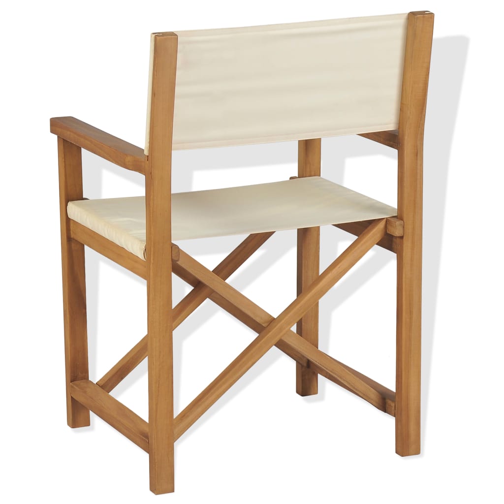 vidaXL Składane krzesło reżyserskie, lite drewno tekowe