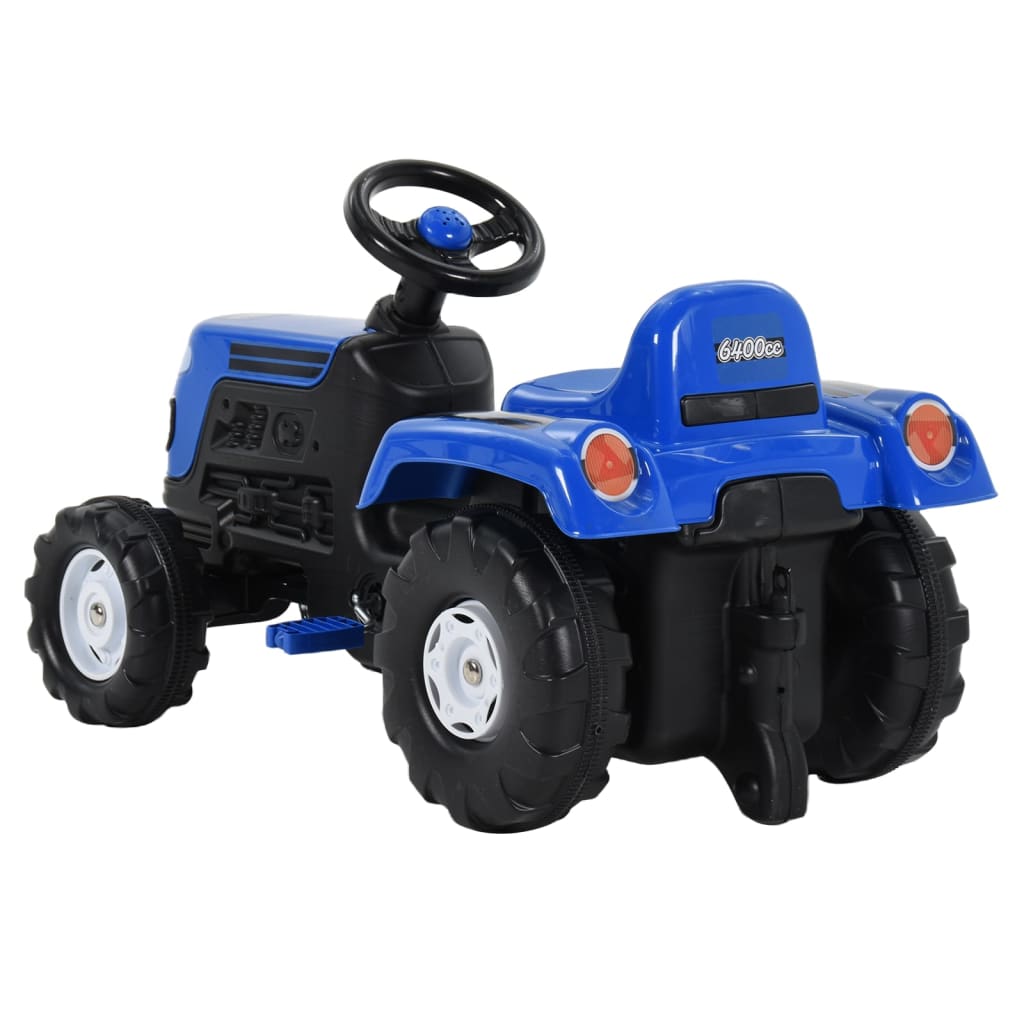 vidaXL Traktor dziecięcy z pedałami, niebieski