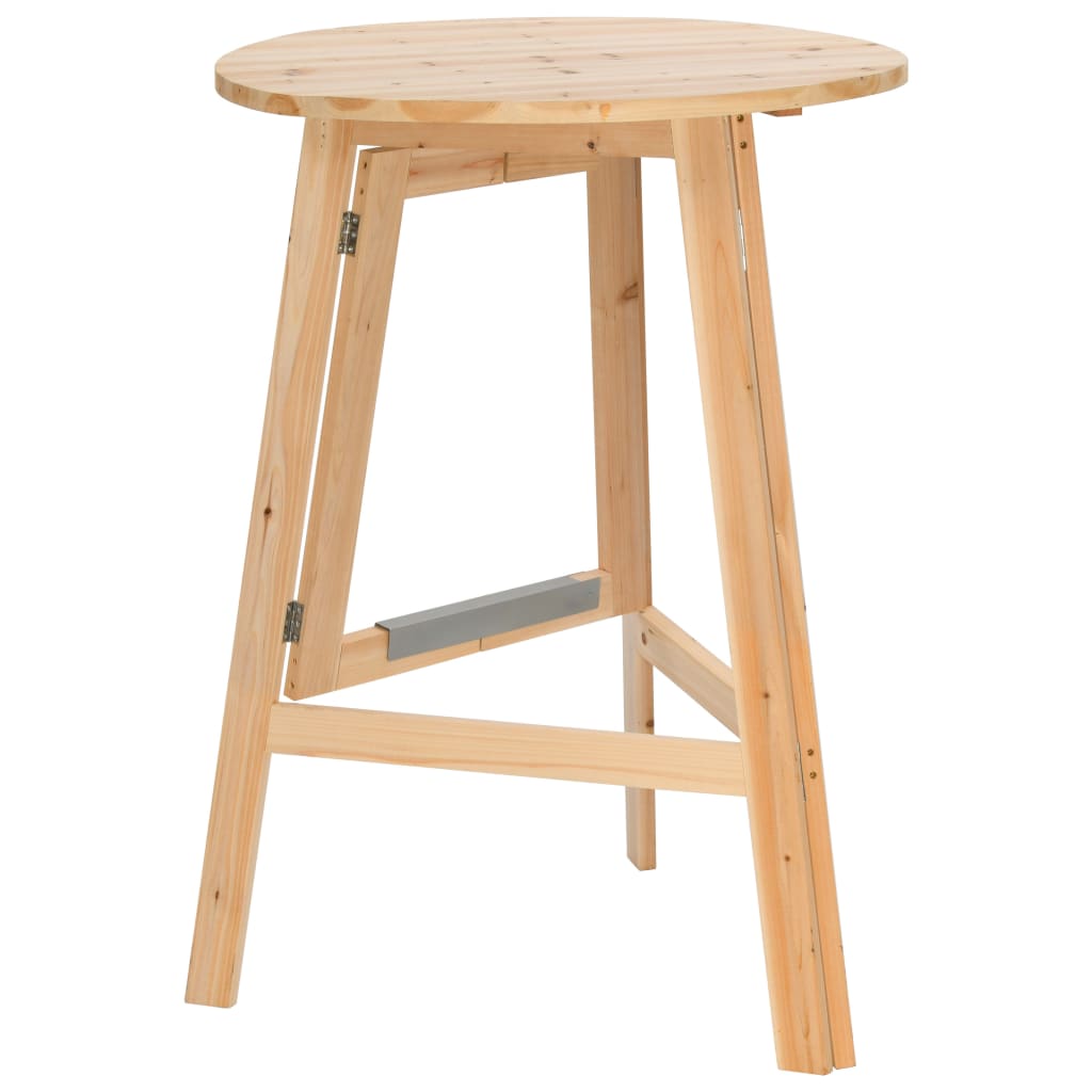vidaXL Składany stolik barowy, 78 cm, drewno jodłowe