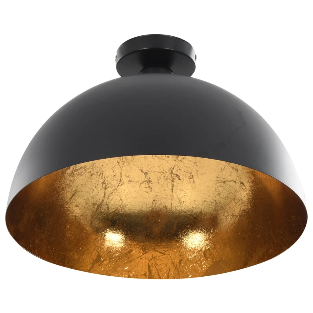 vidaXL Lampy sufitowe, 2 szt., czarno-złote, półkoliste, E27