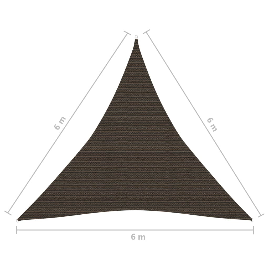 vidaXL Żagiel przeciwsłoneczny, 160 g/m², brązowy, 6x6x6 m, HDPE