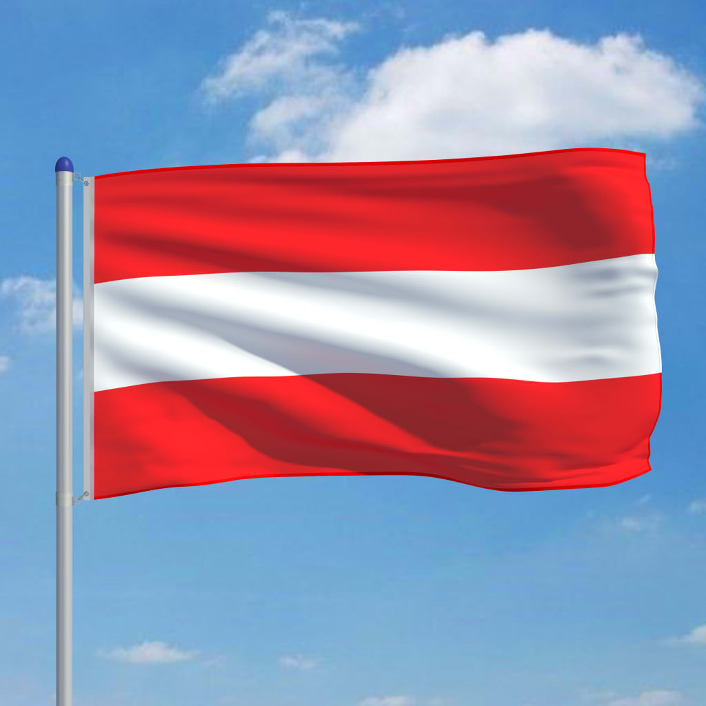 vidaXL Flaga Austrii z aluminiowym masztem, 6 m