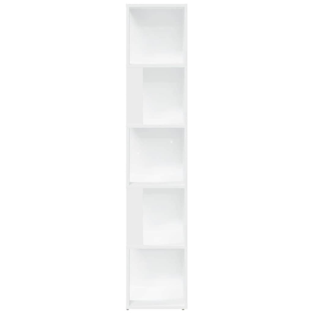 vidaXL Szafka narożna, biała, 33x33x164,5 cm, materiał drewnopochodny