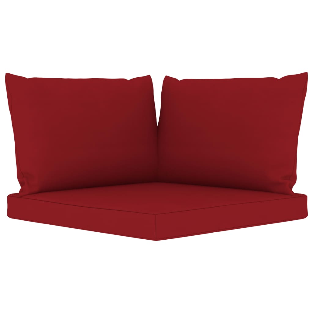 vidaXL 5-cz. zestaw wypoczynkowy do ogrodu, czerwone poduszki