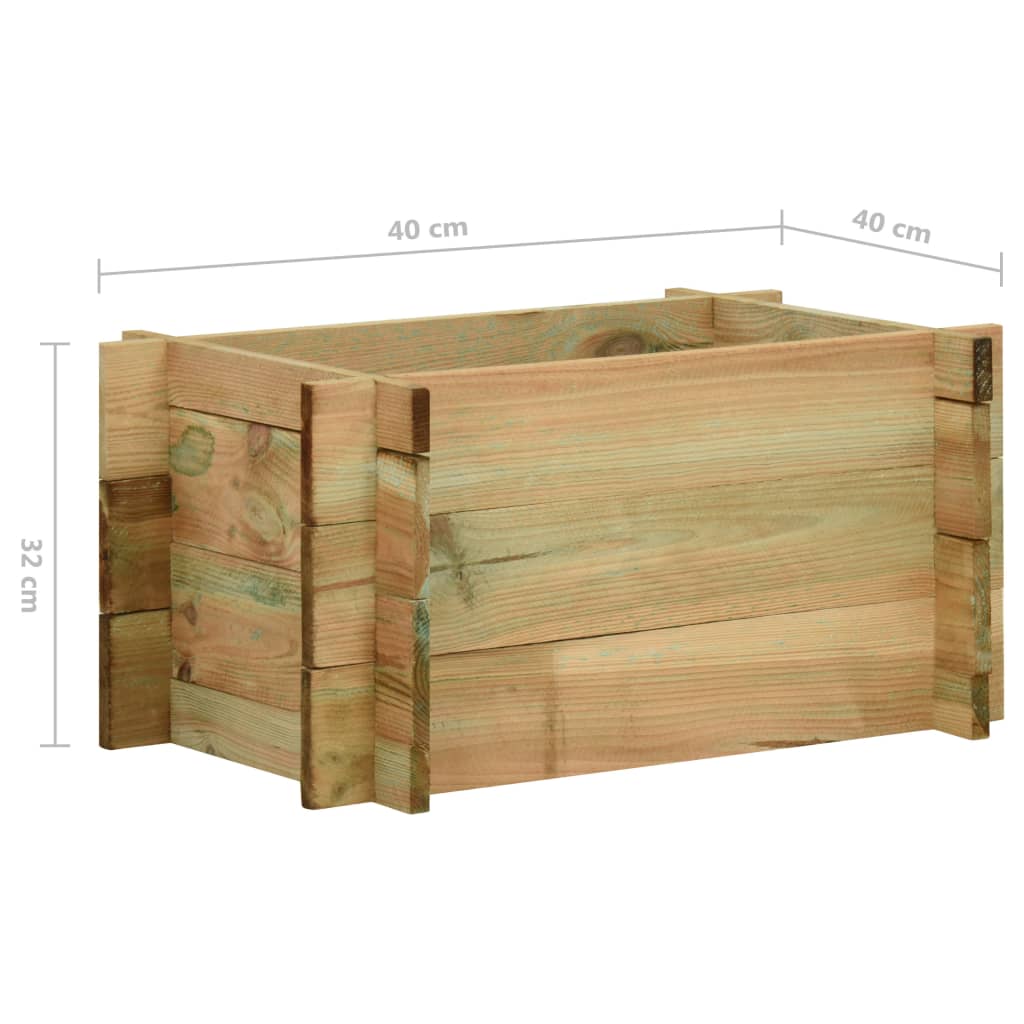 vidaXL Skrzynia ogrodowa, impregnowane drewno sosnowe, 40 cm