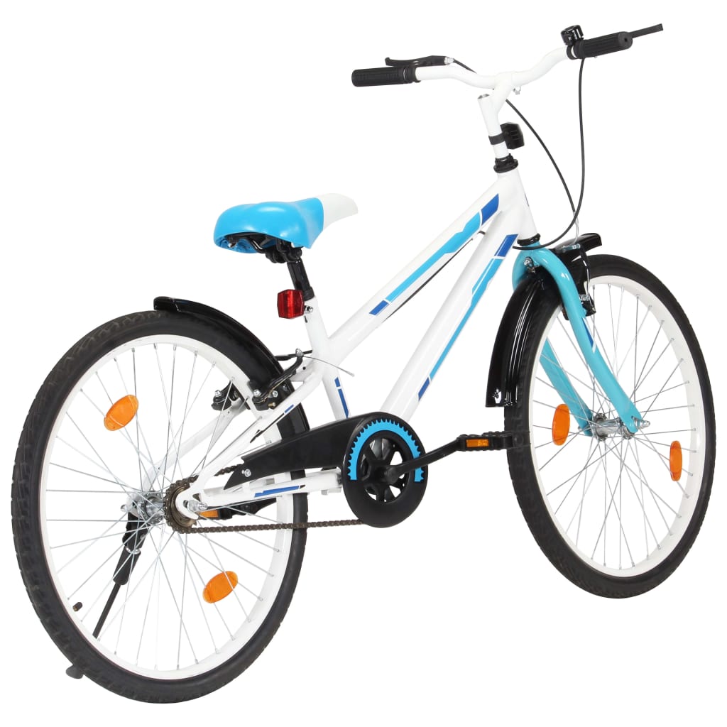 vidaXL Rower dla dzieci, 24 cale, niebiesko-biały