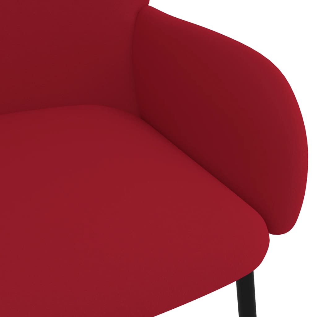 vidaXL Krzesła stołowe, 2 szt., winna czerwień, obite aksamitem