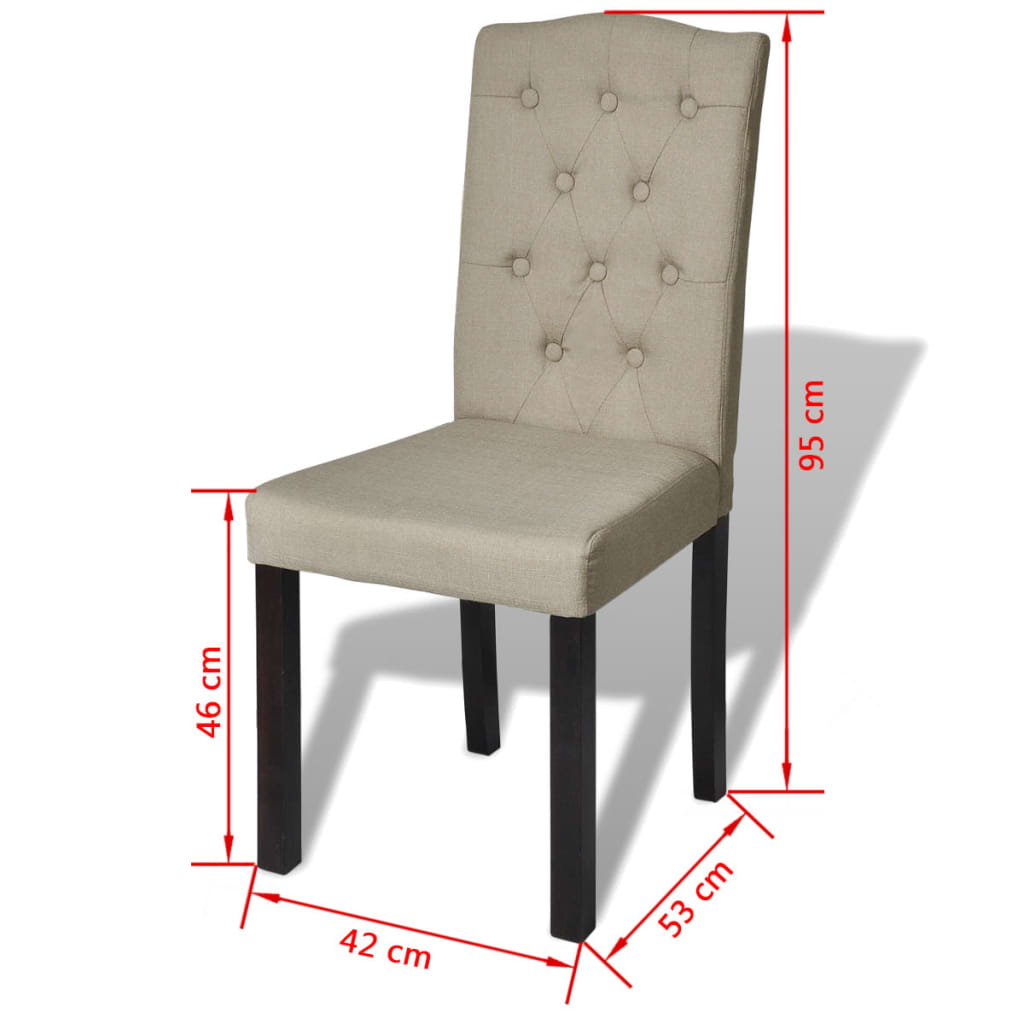 vidaXL Krzesła stołowe, 2 szt., camel, tkanina