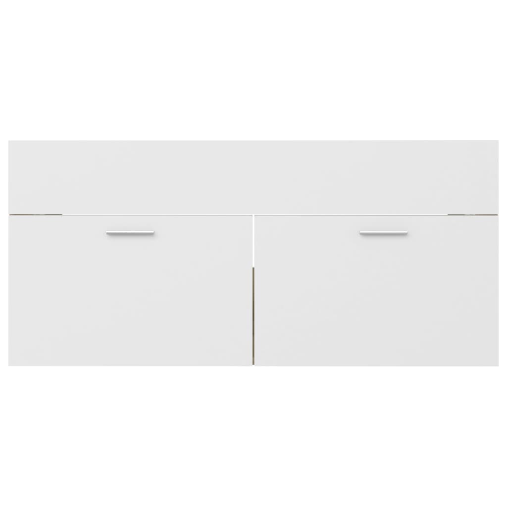 vidaXL 2-częściowy zestaw mebli łazienkowych, biel i dąb sonoma, płyta