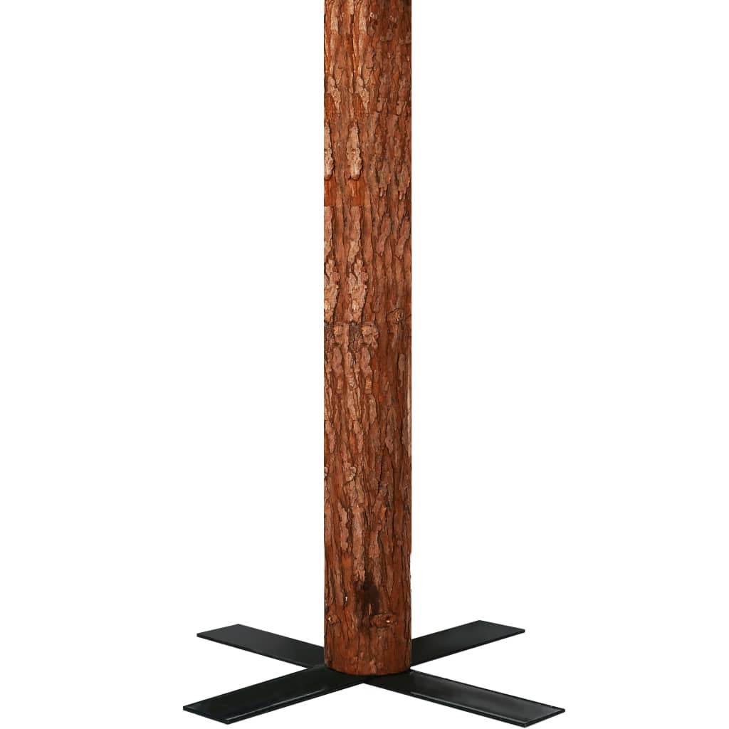 vidaXL Smukła choinka z drewnem i szyszkami, zielona, 210 cm, PVC