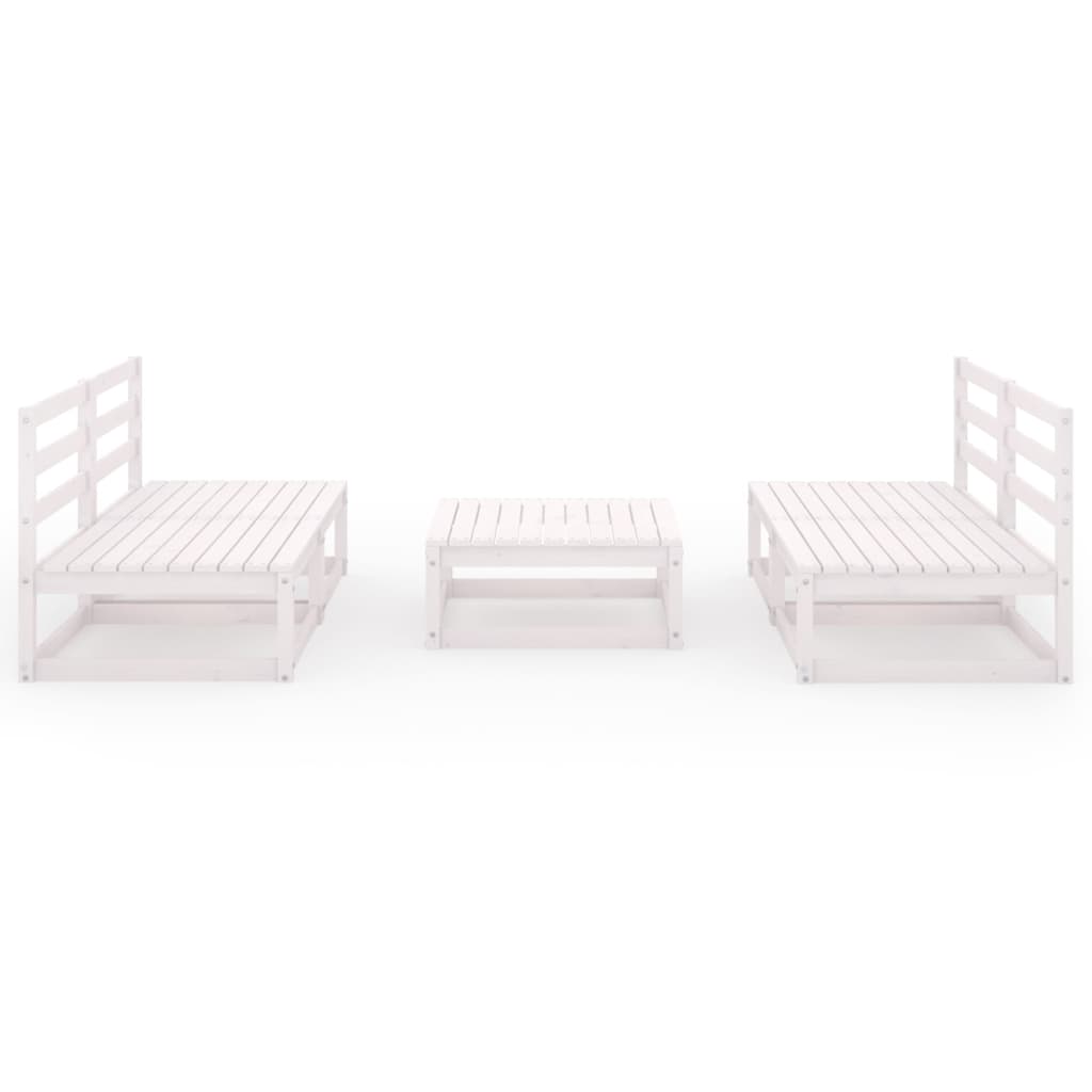vidaXL 5-cz. zestaw mebli wypoczynkowych do ogrodu, biały, sosnowy
