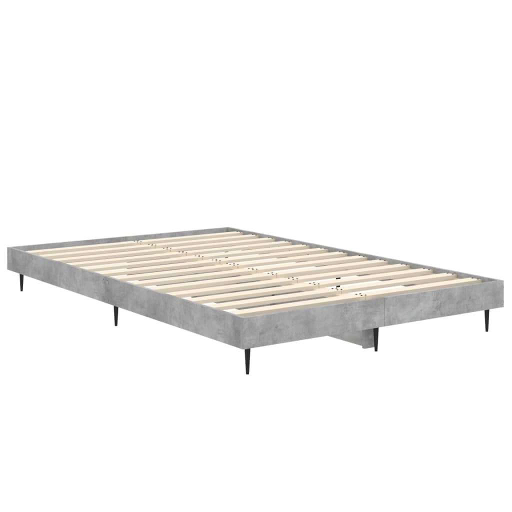 vidaXL Rama łóżka, szarość betonu, 120x190 cm, materiał drewnopochodny