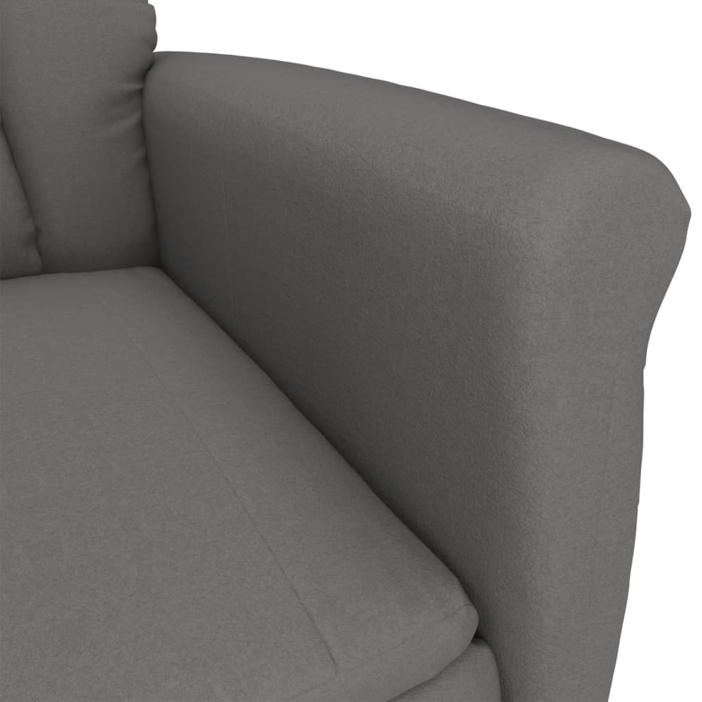 vidaXL Rozkładany fotel masujący, ciemnoszary, sztuczna skóra zamszowa