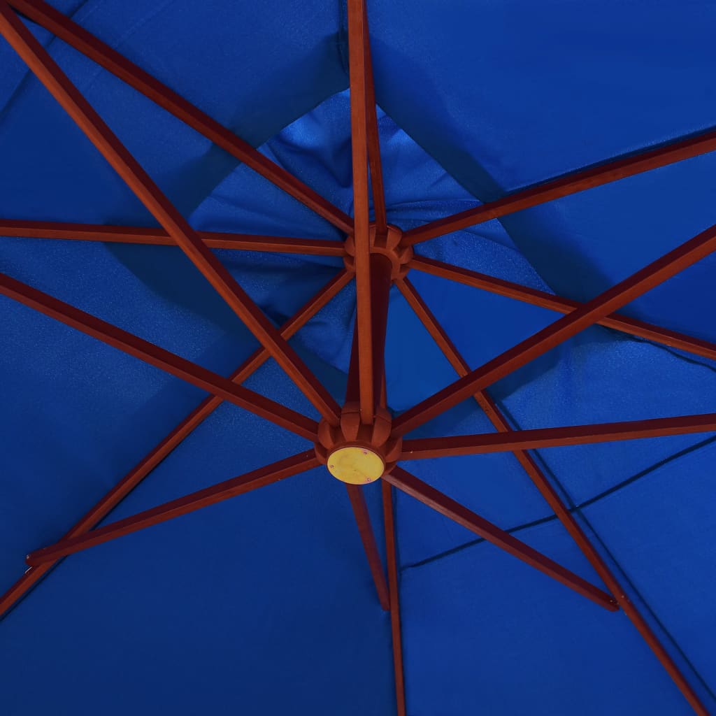 vidaXL Wiszący parasol na drewnianym słupku, 400x300 cm, niebieski