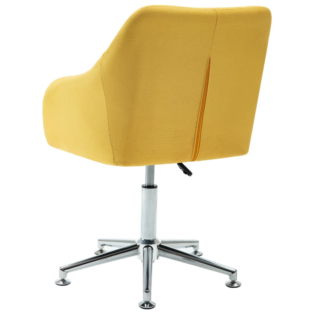 vidaXL Obrotowe krzesło biurowe, żółte, tkanina