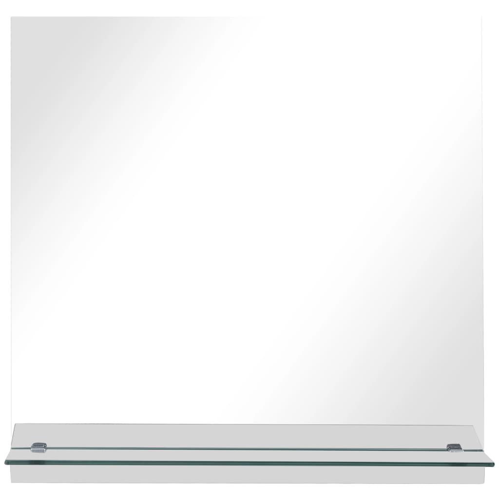 vidaXL Lustro ścienne z półką, 40x40 cm, hartowane szkło