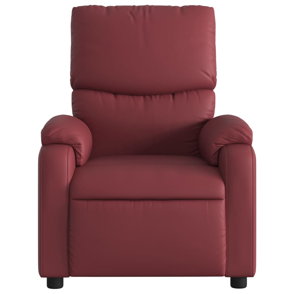 vidaXL Elektryczny fotel rozkładany, winna czerwień, sztuczna skóra