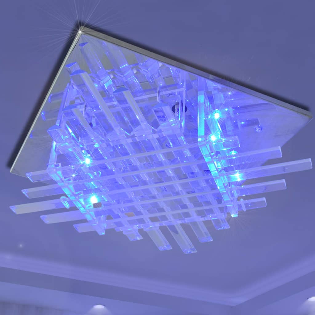 Lampa sufitowa LED RGB szklana krata
