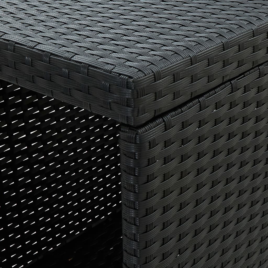 vidaXL Stolik barowy z półką, czarny, 120x60x110 cm, polirattan
