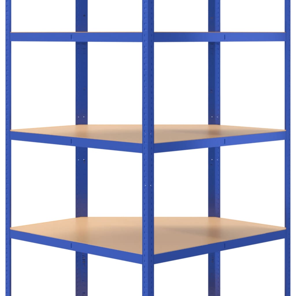 vidaXL Regał narożny z 5 półkami, niebieski, materiał drewnopochodny
