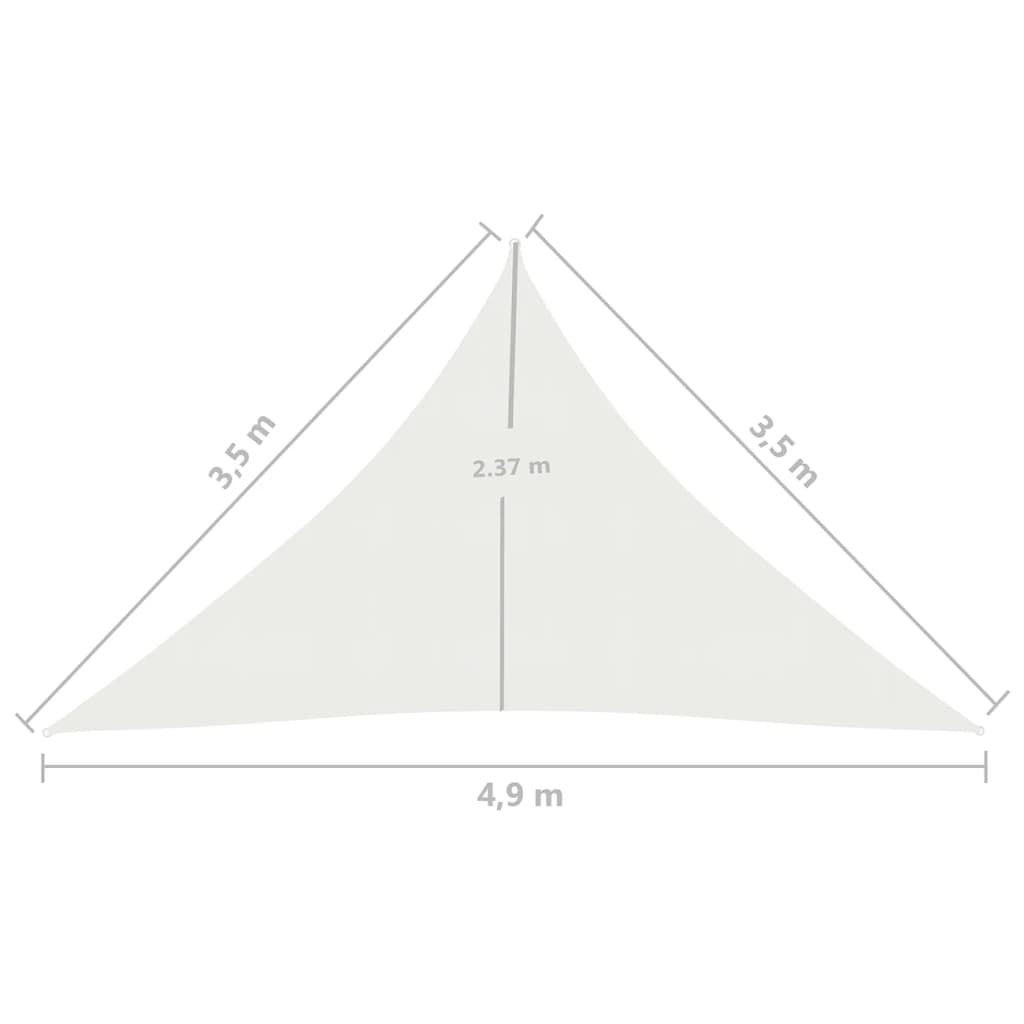 vidaXL Żagiel przeciwsłoneczny, 160 g/m², biały, 3,5x3,5x4,9 m, HDPE