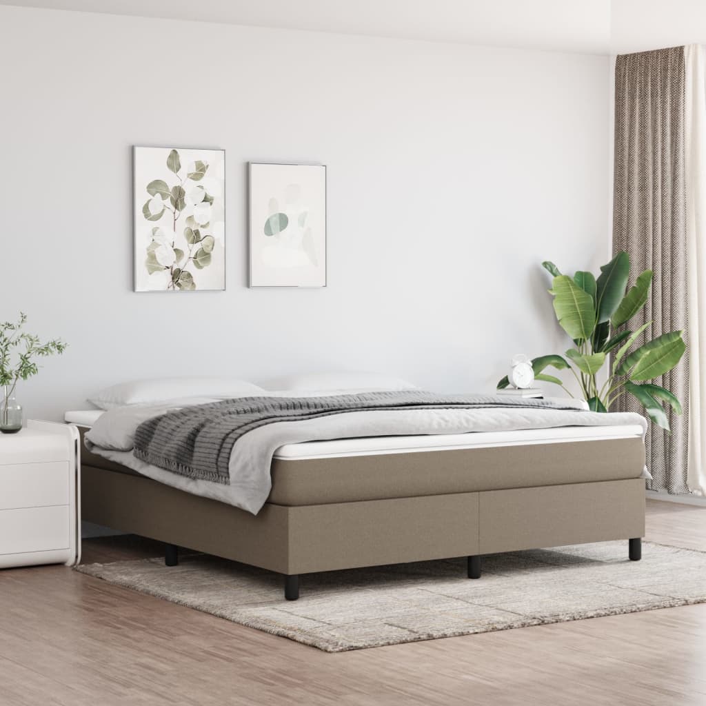 vidaXL Rama łóżka, kolor taupe, 160x200 cm, obita tkaniną