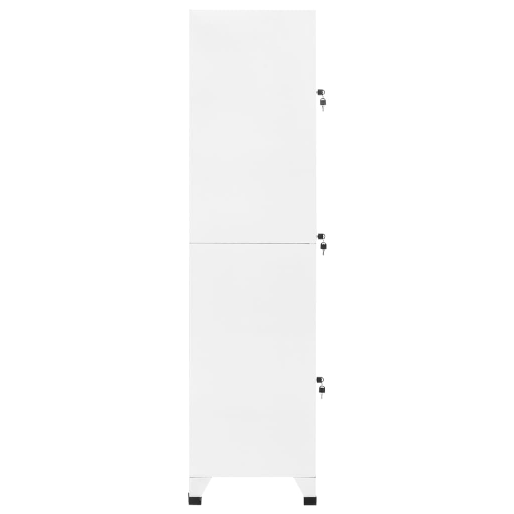 vidaXL Szafka zamykana na klucz, biała, 38x45x180 cm, stalowa