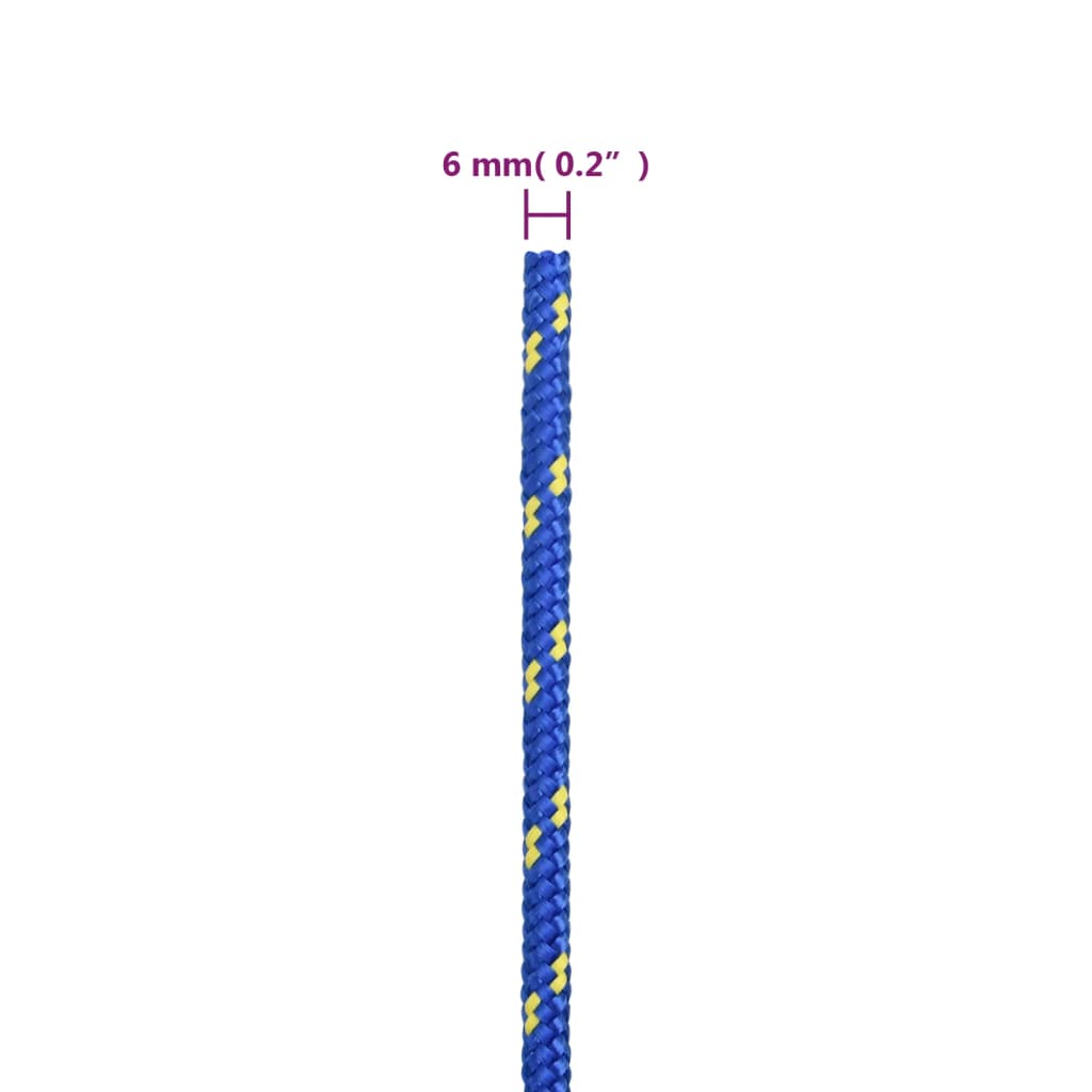 vidaXL Linka żeglarska, niebieska, 6 mm, 250 m, polipropylen