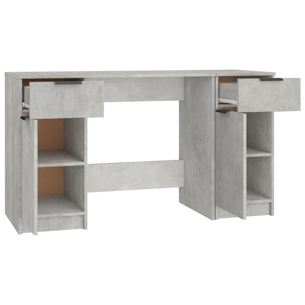 vidaXL Biurko z szafką boczną, szarość betonu, materiał drewnopochodny