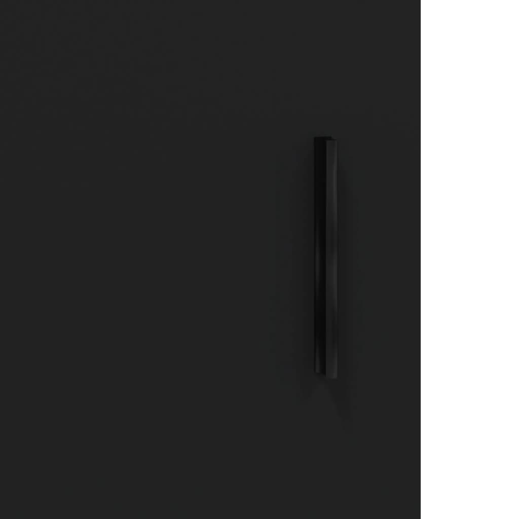 vidaXL Witrynka, czarna, 69,5x34x180 cm, materiał drewnopochodny