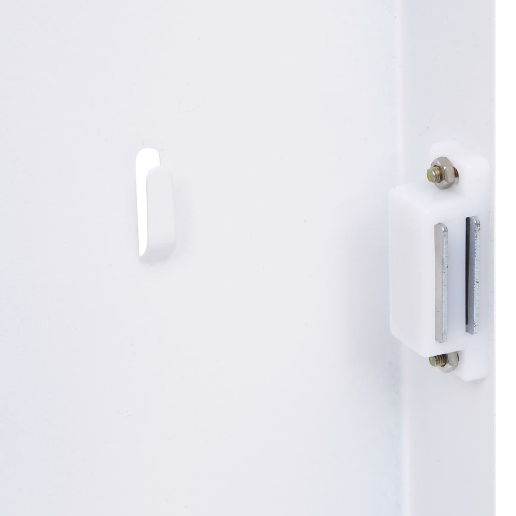 vidaXL Skrzynka na klucze z tablicą magnetyczną, biała, 30x20x5,5 cm