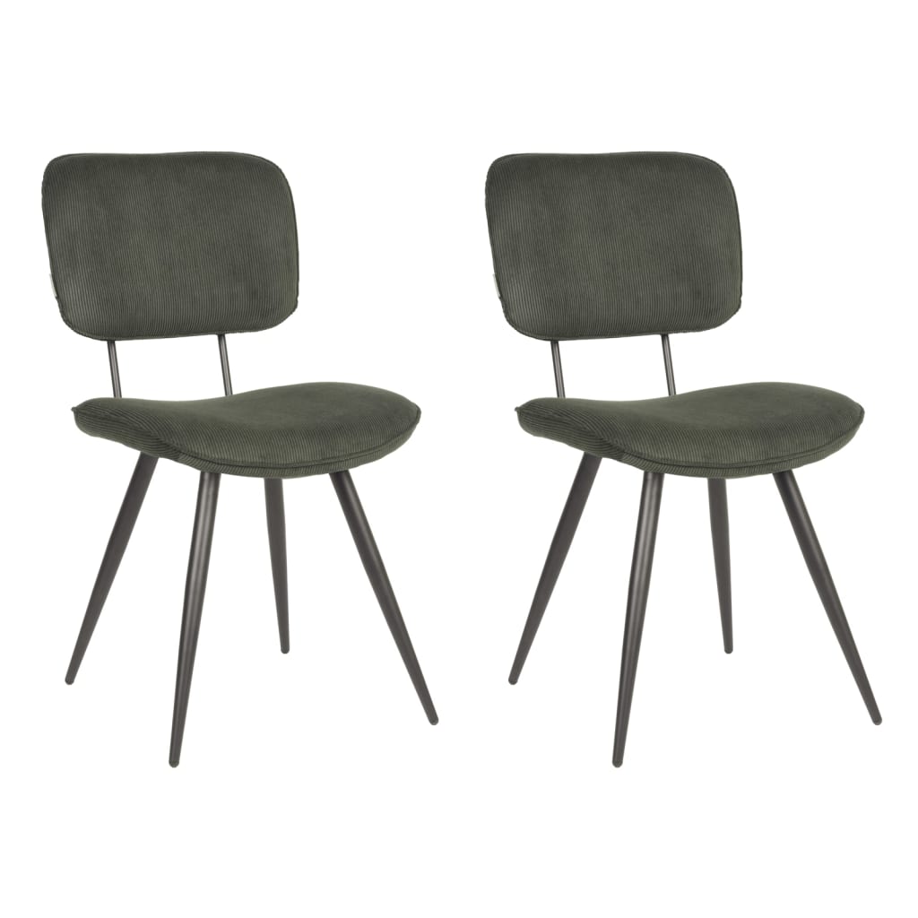 LABEL51 Krzesła stołowe Vic, 2 szt., 49x60x87 cm, zieleń wojskowa