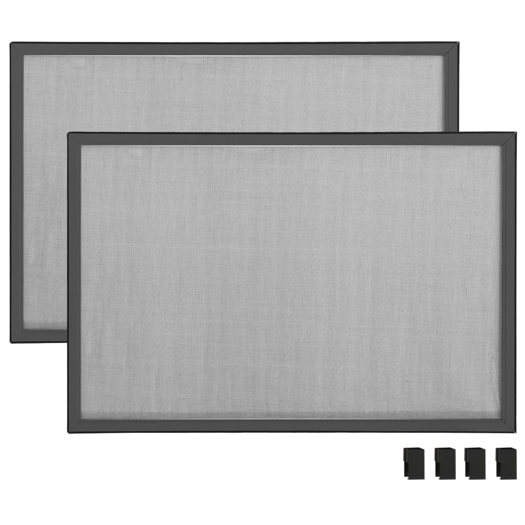 vidaXL Rozsuwana moskitiera okienna, antracytowa, (75-143)x50 cm