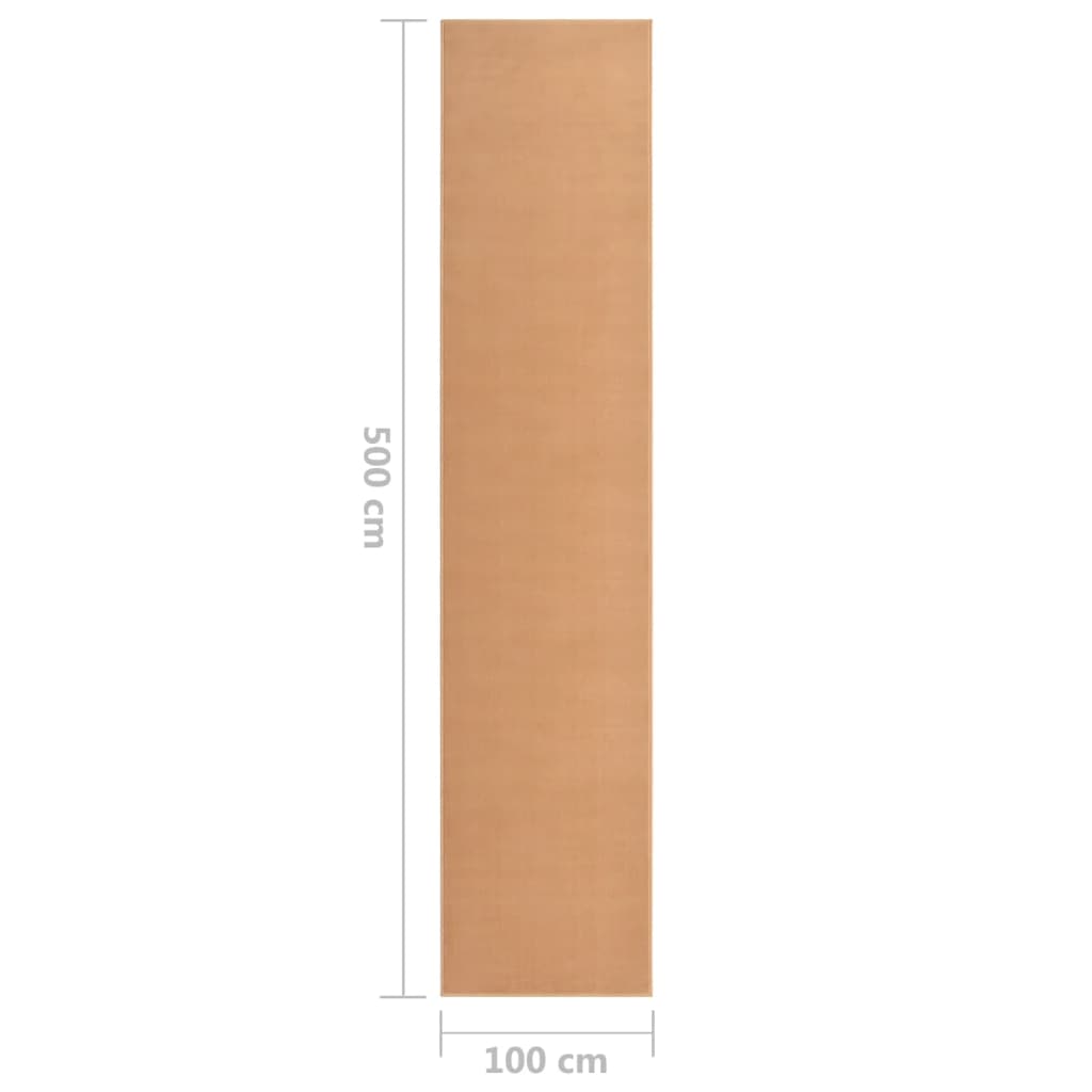 vidaXL Chodnik dywanowy, BCF, beżowy, 100x500 cm
