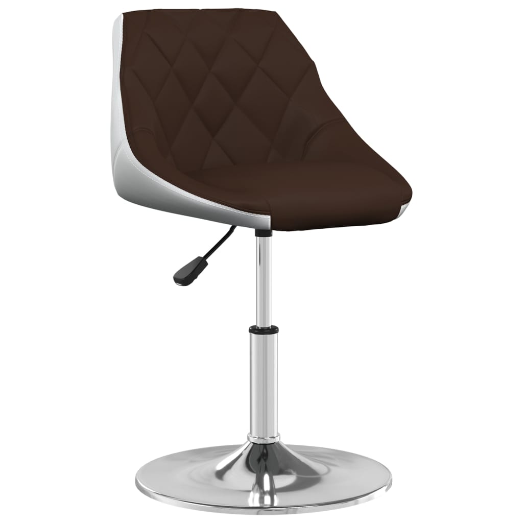 vidaXL Obrotowe krzesła stołowe, 2 szt., brązowo-białe, sztuczna skóra