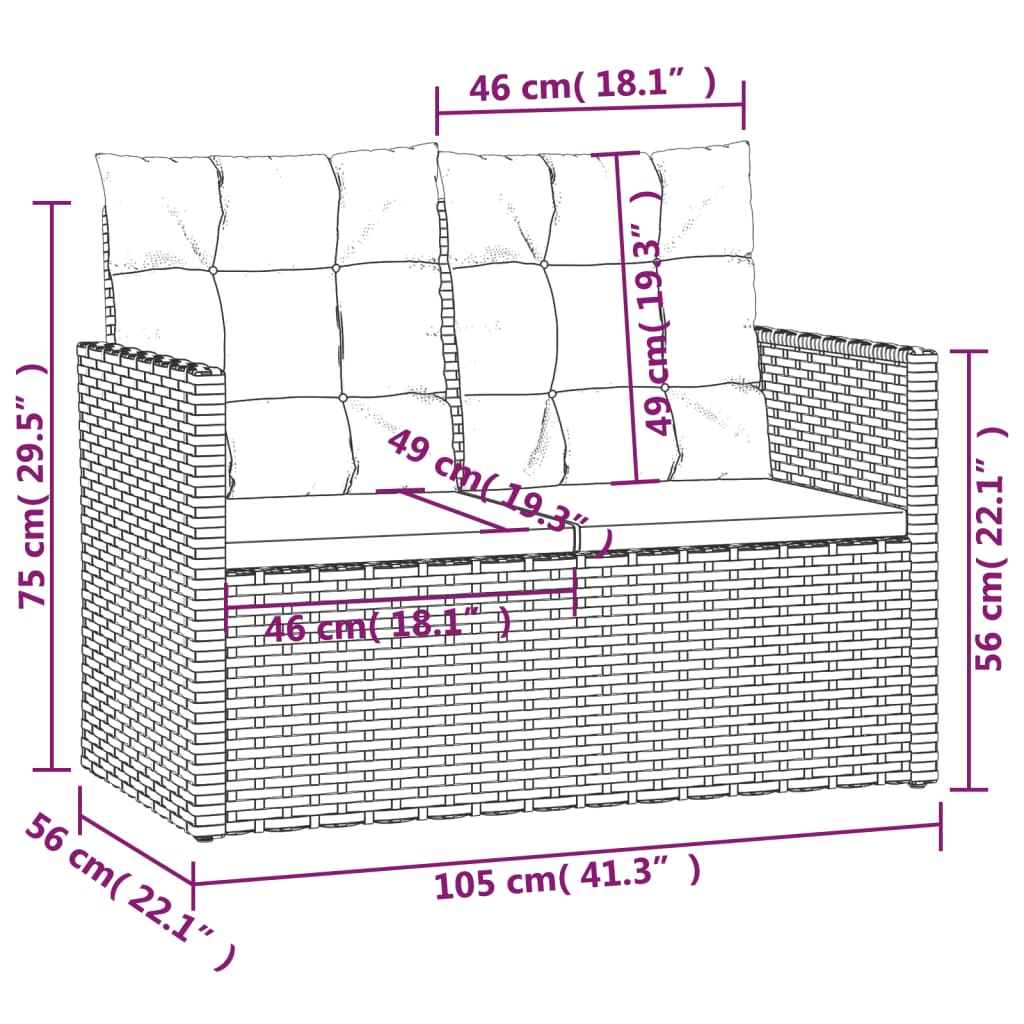 vidaXL 4-cz. zestaw wypoczynkowy do ogrodu, poduszki, rattan PE, szary