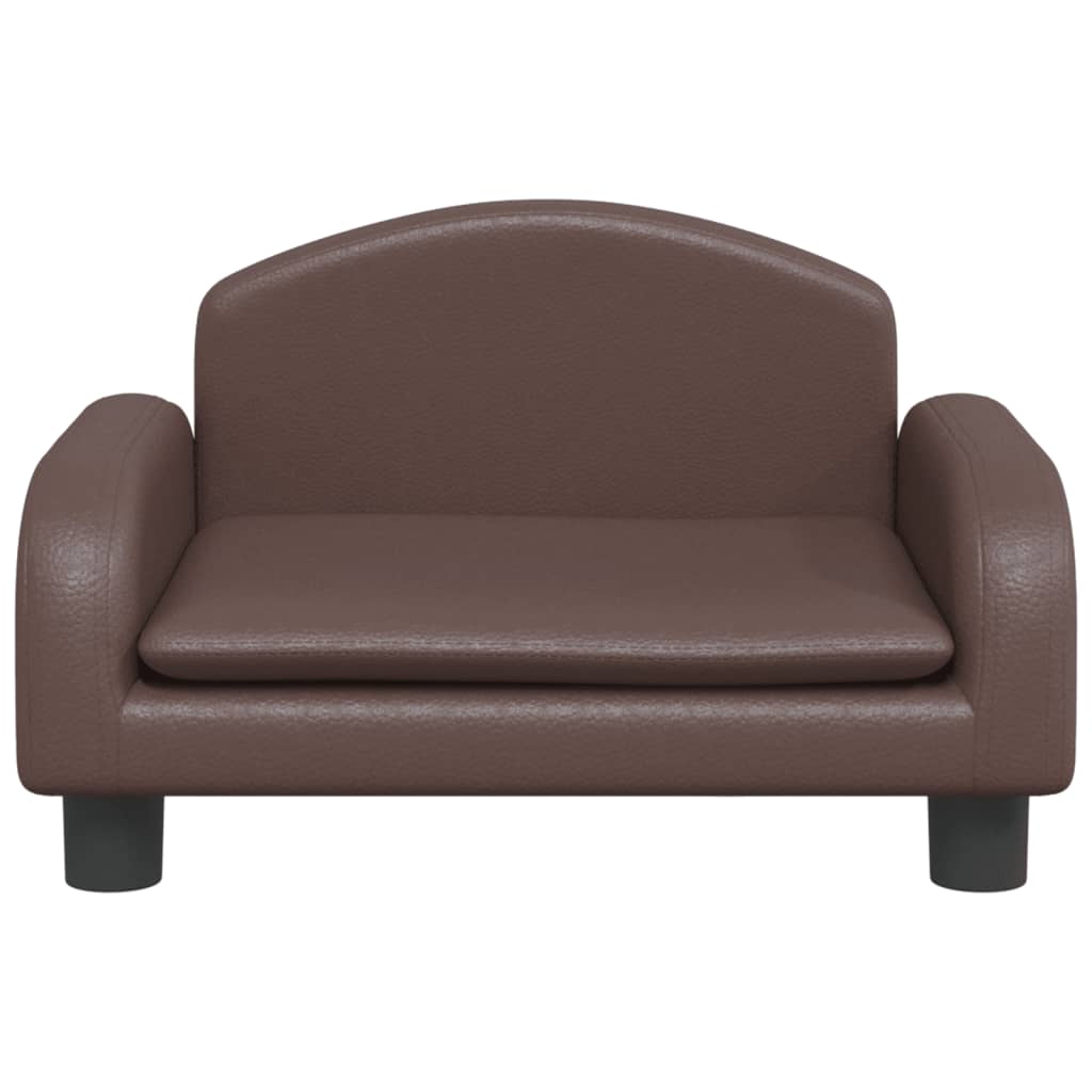 vidaXL Sofa dla dzieci, brązowa, 50x40x30 cm, sztuczna skóra