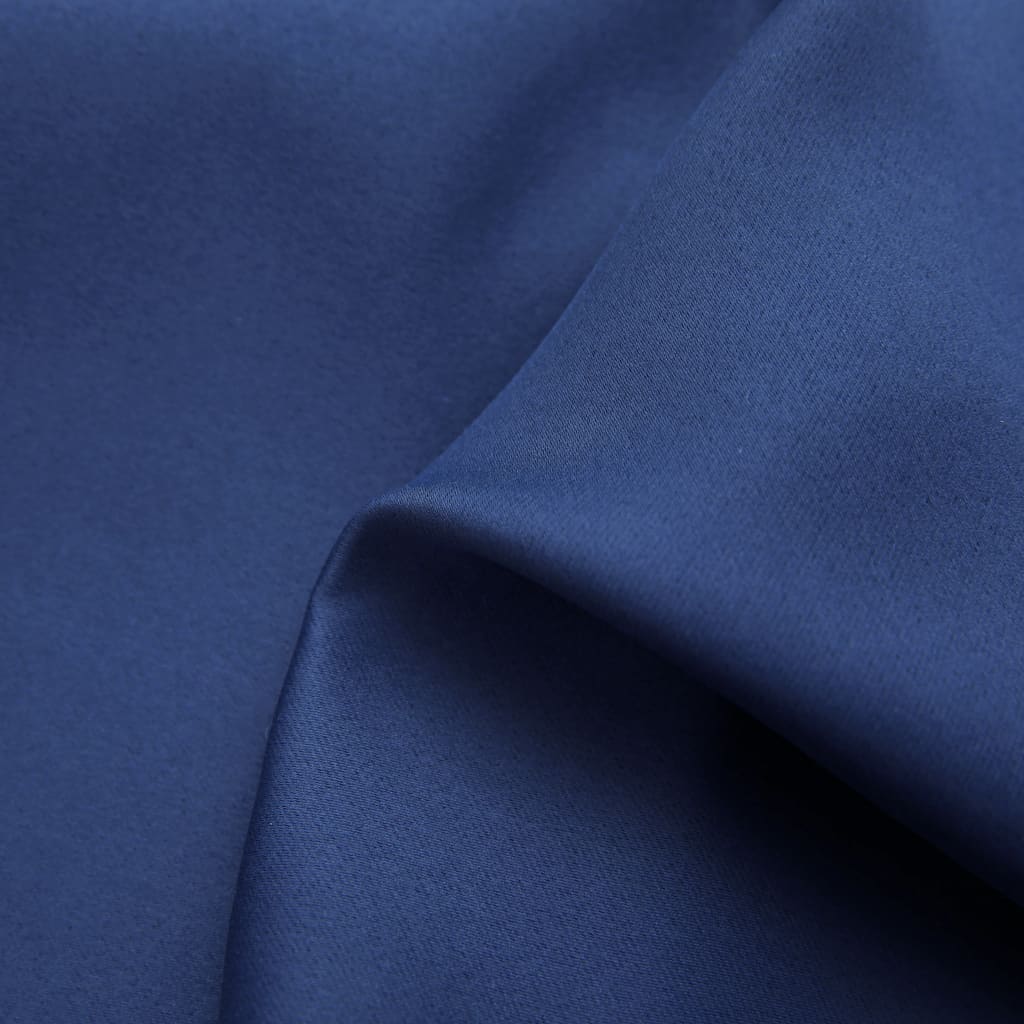 vidaXL Zasłona zaciemniająca, metalowe kółka, niebieska, 290x245 cm
