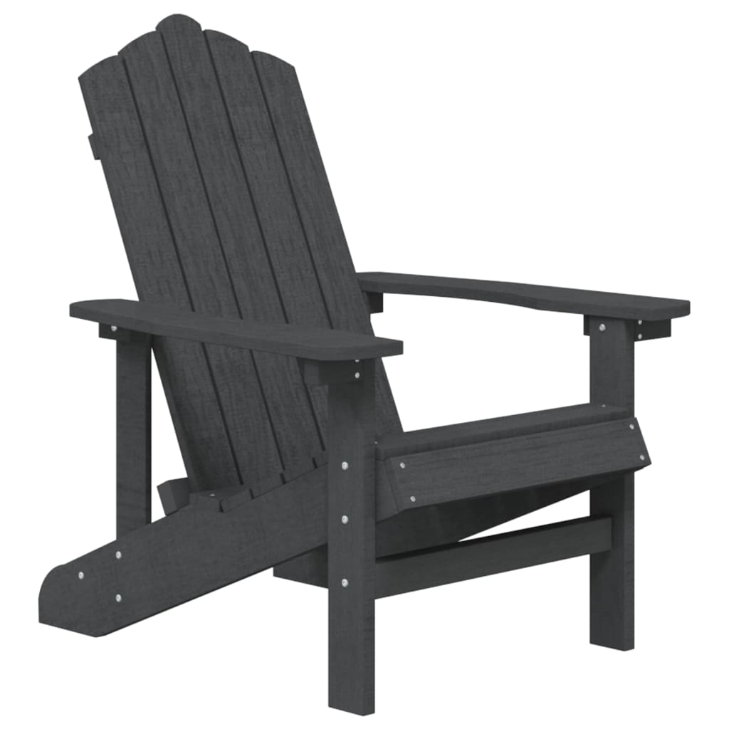 vidaXL Krzesła ogrodowe Adirondack, 2 szt., HDPE, antracytowe