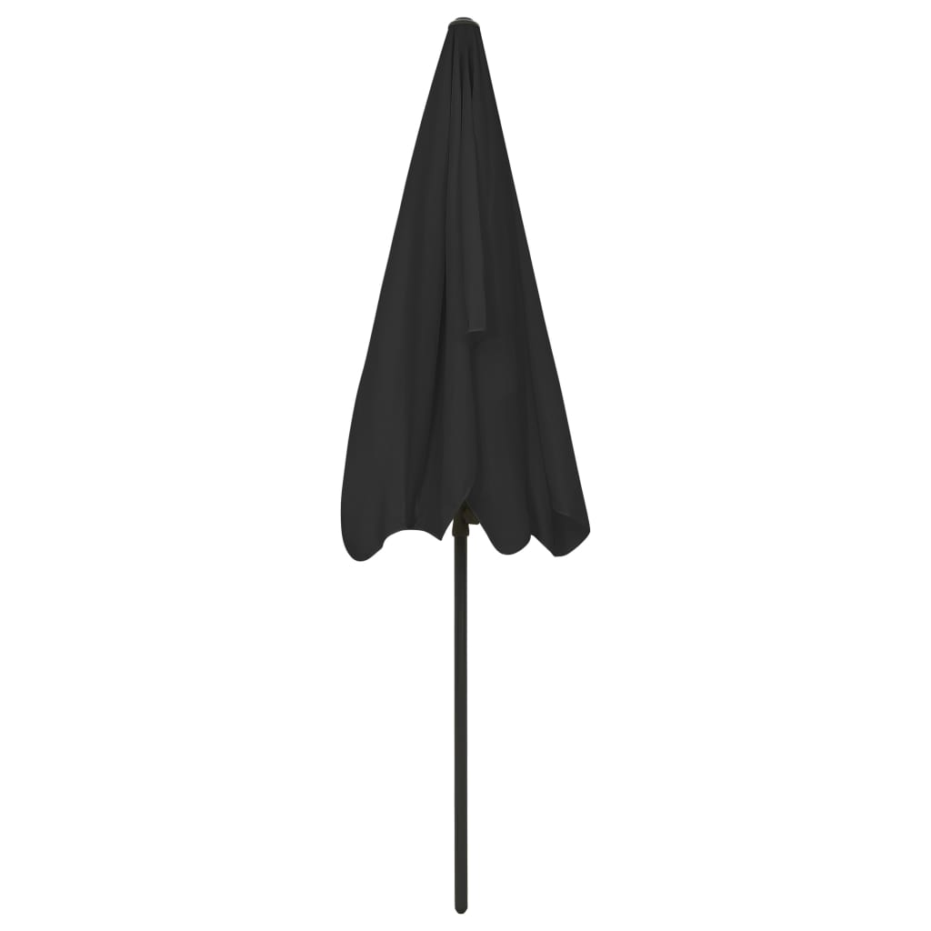 vidaXL Parasol plażowy, czarny, 200x125 cm